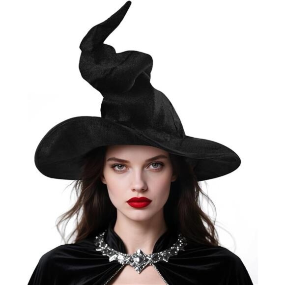 Accessories - Halloween Witch Hat, Adult Witch Hats for Women, Large Wizard Hat Cosplay Party